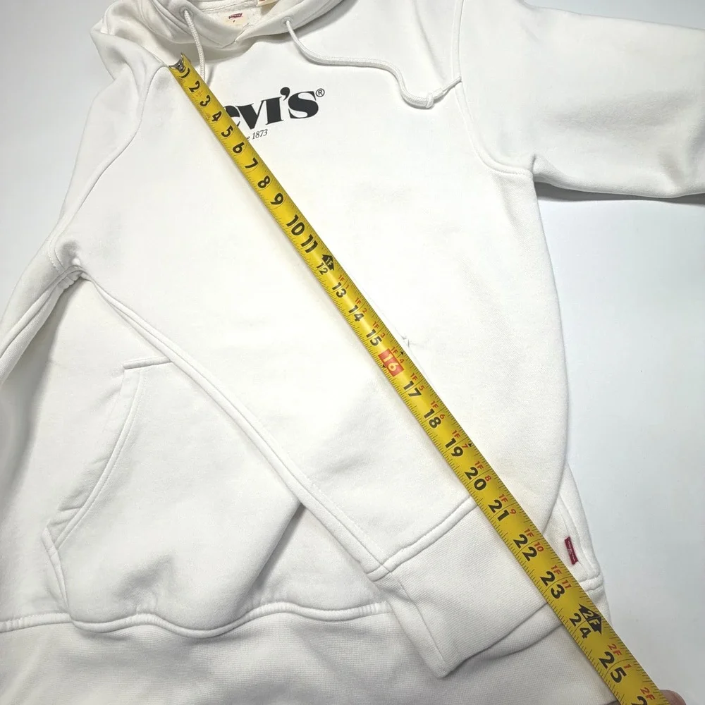 Levi's Relaxed Fit‎ Hoodie Men's M – White Logo Sweatshirt
